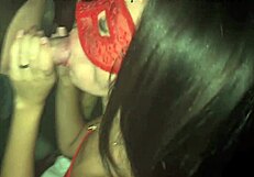 skinny crossdresser orgasms at gloryhole in swing house