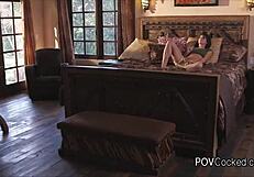 Busty bombshell enjoys thick cock in POV view