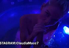 thomas j gives blowjob to claudia macc, fucks wet pussy pov, massive cumshot!