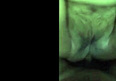 man pounds hairy pussy with his cock, licking and cumming inside.