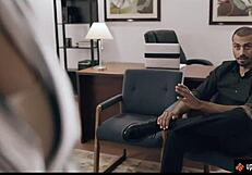 She makes him cum on her huge tits after a blowjob.