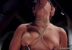 Gagged Teen Slave Endures Anal Threesome with Monster Cock