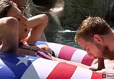 Ts jade venus and 3 tgirls in pool orgy.