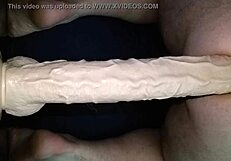 big dildo explored in gay toy session