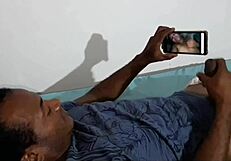 lying in bed watching ester tigresa videos jerking off but she came in and gave pussy