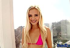 buttplugged babe gets fucked with big cock