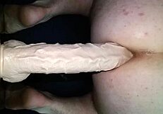big dildo explored in gay toy session