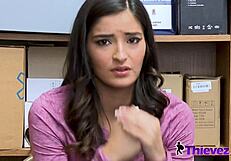 Horny officer deepthroats emily before banging