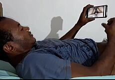 lying in bed watching ester tigresa videos jerking off but she came in and gave pussy