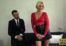 Chubby milf sub sucks and gets plowed