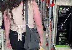Horny girl got turn on in public using lovense lush and finge while inside the hardware store