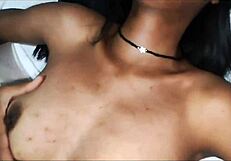 brunette stepsister of 20 debuts in porn with intense masturbation in my room