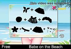 Babe enjoys a relaxing day on the beach in anime hentai style