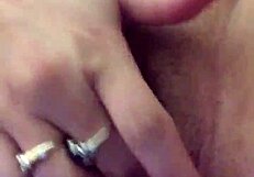 using vibrator on her dry pussy lips for intense masturbation