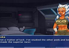 Аз съм сексапилната робиня от Star Wars в оранжев костюм, която я дразнят и я ебат в задника.