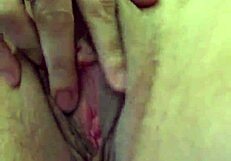 using vibrator on her dry pussy lips for intense masturbation