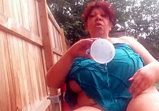 This is a video of a young girl that opens her blouse to reveal her large boobs and later opens her pants to show off her shaved pussy