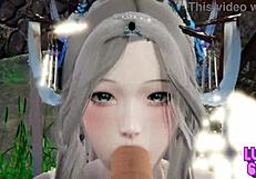 Ninja ENDURES Uncensored Blowjob in 3D Cosplay Creampie