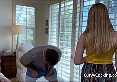 Does this busty blonde crave my cock?