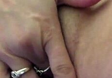 using vibrator on her dry pussy lips for intense masturbation