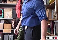 Unpacking her cunt at work leaves the shop free for the burglar