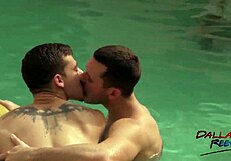 Hot group orgy outdoors at the pool