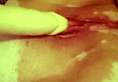 Hey, that horny housewife is fucking her dildo