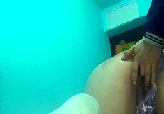 i touch my latina girlfriend's pussy and ass while we get watched on webcam, fingering her hard