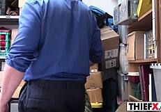 Unpacking her cunt at work leaves the shop free for the burglar