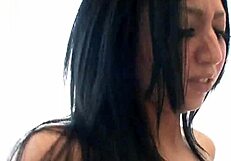 Busty emo teen poses at the mirror