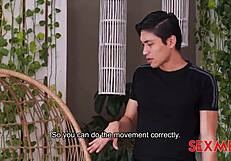 letzy lizz tests sex chair on balcony