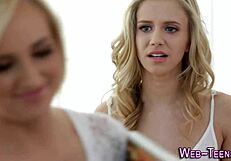 Skinny British teen 18+ gets her pussy licked by another girl