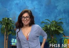 Massage Orgasm Scene with Oiled Body Bent Over