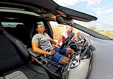 a stranger girl catches me jerking off in the car and helps me cum with a blowjob