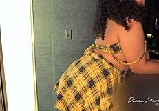 Busty Latina Sucks on Balcony