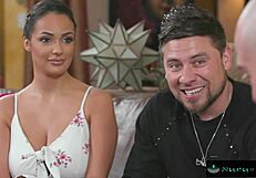 Nurumassage masseuse bounces on husband's boss slippery cock