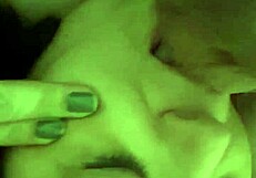 i'm laying down, licking those balls up close with my tongue