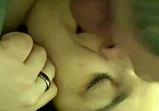 i'm laying down, licking those balls up close with my tongue