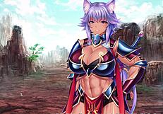 King breeds demi human princess with creampie in harem