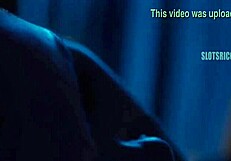 In the airplane scene, she gives a blowjob leading to orgasm