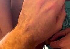 my perfect blonde wife in blue lace lingerie riding and enjoying a treat until it explodes