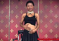 Wow! Watch This Ebony Sub Gagging Hard on Dom’s Cock in Bondage!