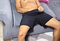 Stepsister succulent grabs my erection on step after catching me in the act of masturbation to porno