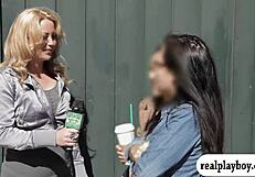 Watch this lovely brunette babe give blowjob and get banged by big cock for money.