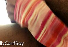 babe masturbating in black thong panties to orgasm!