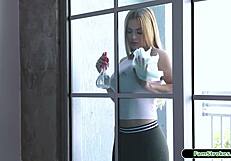 Petite stepsis says, I can't resist sucking my stepbro's big cock