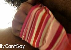 babe masturbating in black thong panties to orgasm!