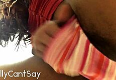 babe masturbating in black thong panties to orgasm!