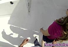 Teen Blows Cock In Public Bathroom Before Fucking