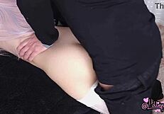 He can't resist cuming inside her tight young 18+ pussy!